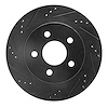 633-47025L Drilled/Slotted Brake Rotor [Black], 1993-1997 GM, Position: Rear Left - image 1