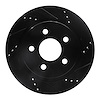 633-47025R Drilled/Slotted Brake Rotor [Black], 1993-1997 GM, Position: Rear Right - image 1