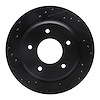 633-47027L Drilled/Slotted Brake Rotor [Black], 1994-1996 GM, Position: Rear Left - image 1
