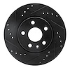 633-47043L Drilled/Slotted Brake Rotor [Black], Fits Select GM, Position: Front Left - image 1