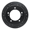633-47058L Drilled/Slotted Brake Rotor [Black], 1983-1998 GM, Position: Front Left