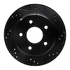 633-48035R Drilled/Slotted Brake Rotor [Black], 1998-2005 GM, Position: Rear Right - image 1