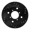 633-50002R Drilled/Slotted Brake Rotor [Black], 1989-2001 GM, Position: Front Right - image 1
