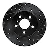 633-52026R Drilled/Slotted Brake Rotor [Black], 2005-2005 GM, Position: Rear Right - image 1