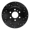 633-52028R Drilled/Slotted Brake Rotor [Black], 2006-2009 GM, Position: Rear Right - image 1