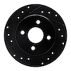 633-53000L Drilled/Slotted Brake Rotor [Black], 1991-1998 GM, Position: Rear Left - image 1