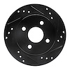 633-53000R Drilled/Slotted Brake Rotor [Black], 1991-1998 GM, Position: Rear Right - image 1