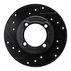 633-54000L Drilled/Slotted Brake Rotor [Black], 1988-1993 Ford/Lincoln/Mercury/Mazda, Position: Front Left - image 1