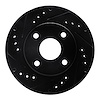 633-54001L Drilled/Slotted Brake Rotor [Black], 1990-2001 Ford/Lincoln/Mercury/Mazda, Position: Front Left - image 1