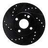 633-54002L Drilled/Slotted Brake Rotor [Black], 1990-2003 Ford/Lincoln/Mercury/Mazda, Position: Front Left - image 1