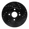633-54002R Drilled/Slotted Brake Rotor [Black], 1990-2003 Ford/Lincoln/Mercury/Mazda, Position: Front Right - image 1
