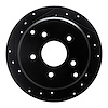 633-54014L Drilled/Slotted Brake Rotor [Black], 1974-1980 Ford/Lincoln/Mercury/Mazda, Position: Front Left - image 1