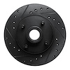 633-54015L Drilled/Slotted Brake Rotor [Black], 1978-1993 Ford/Lincoln/Mercury/Mazda, Position: Front Left - image 1