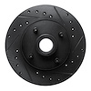 633-54015R Drilled/Slotted Brake Rotor [Black], 1978-1993 Ford/Lincoln/Mercury/Mazda, Position: Front Right - image 1