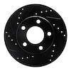 633-54017D Drilled/Slotted Brake Rotor [Black], 1975-1980 Ford/Lincoln/Mercury/Mazda, Position: Rear Left - image 1