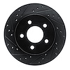 633-54021L Drilled/Slotted Brake Rotor [Black], 1982-1990 Ford/Lincoln/Mercury/Mazda, Position: Rear Left - image 1