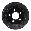 633-54021R Drilled/Slotted Brake Rotor [Black], 1982-1990 Ford/Lincoln/Mercury/Mazda, Position: Rear Right - image 1