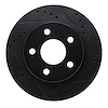 633-54022R Drilled/Slotted Brake Rotor [Black], 1986-1992 Ford/Lincoln/Mercury/Mazda, Position: Front Right - image 1
