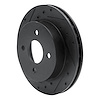 633-54023L Drilled/Slotted Brake Rotor [Black], 1987-1993 Ford/Lincoln/Mercury/Mazda, Position: Rear Left - image 1