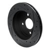633-54023L Drilled/Slotted Brake Rotor [Black], 1987-1993 Ford/Lincoln/Mercury/Mazda, Position: Rear Left - image 2