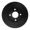 633-54023L Drilled/Slotted Brake Rotor [Black], 1987-1993 Ford/Lincoln/Mercury/Mazda, Position: Rear Left - image 4