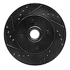 633-54026L Drilled/Slotted Brake Rotor [Black], 1987-1993 Ford/Lincoln/Mercury/Mazda, Position: Front Left - image 1