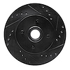 633-54026R Drilled/Slotted Brake Rotor [Black], 1987-1993 Ford/Lincoln/Mercury/Mazda, Position: Front Right - image 1