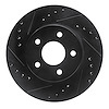 633-54027L Drilled/Slotted Brake Rotor [Black], 1989-1990 Ford/Lincoln/Mercury/Mazda, Position: Front Left - image 1