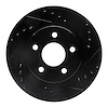 633-54027R Drilled/Slotted Brake Rotor [Black], 1989-1990 Ford/Lincoln/Mercury/Mazda, Position: Front Right - image 1