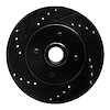 633-54028L Drilled/Slotted Brake Rotor [Black], 1987-1988 Ford/Lincoln/Mercury/Mazda, Position: Front Left - image 1