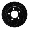 633-54029L Drilled/Slotted Brake Rotor [Black], 1970-1993 Ford/Lincoln/Mercury/Mazda, Position: Front Left - image 1