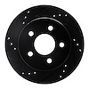 633-54030L Drilled/Slotted Brake Rotor [Black], 1990-1992 Ford/Lincoln/Mercury/Mazda, Position: Rear Left - image 1