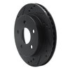 633-54030L Drilled/Slotted Brake Rotor [Black], 1990-1992 Ford/Lincoln/Mercury/Mazda, Position: Rear Left - image 2