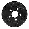 633-54031L Drilled/Slotted Brake Rotor [Black], 1993-1998 Ford/Lincoln/Mercury/Mazda, Position: Rear Left - image 1