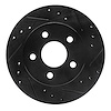 633-54031R Drilled/Slotted Brake Rotor [Black], 1993-1998 Ford/Lincoln/Mercury/Mazda, Position: Rear Right - image 1