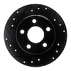633-54032L Drilled/Slotted Brake Rotor [Black], 1993-2005 Ford/Lincoln/Mercury/Mazda, Position: Rear Left - image 1