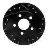 633-54032R Drilled/Slotted Brake Rotor [Black], 1993-2005 Ford/Lincoln/Mercury/Mazda, Position: Rear Right - image 1