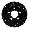 633-54034L Drilled/Slotted Brake Rotor [Black], 1994-2004 Ford/Lincoln/Mercury/Mazda, Position: Rear Left - image 1