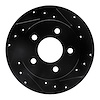 633-54034R Drilled/Slotted Brake Rotor [Black], 1994-2004 Ford/Lincoln/Mercury/Mazda, Position: Rear Right - image 1
