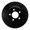 633-54037L Drilled/Slotted Brake Rotor [Black], 1994-2004 Ford/Lincoln/Mercury/Mazda, Position: Rear Left - image 1