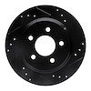 633-54037R Drilled/Slotted Brake Rotor [Black], 1994-2004 Ford/Lincoln/Mercury/Mazda, Position: Rear Right - image 1