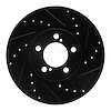 633-54038R Drilled/Slotted Brake Rotor [Black], 1993-2007 Ford/Lincoln/Mercury/Mazda, Position: Front Right - image 1
