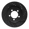 633-54043R Drilled/Slotted Brake Rotor [Black], 1965-1966 Ford/Lincoln/Mercury/Mazda, Position: Front Right - image 1