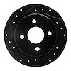 633-54049L Drilled/Slotted Brake Rotor [Black], 2001-2019 Ford/Lincoln/Mercury/Mazda, Position: Rear Left - image 1