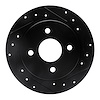633-54049R Drilled/Slotted Brake Rotor [Black], 2001-2019 Ford/Lincoln/Mercury/Mazda, Position: Rear Right - image 1