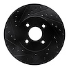 633-54050L Drilled/Slotted Brake Rotor [Black], 2002-2004 Ford/Lincoln/Mercury/Mazda, Position: Front Left - image 1