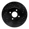 633-54050R Drilled/Slotted Brake Rotor [Black], 2002-2004 Ford/Lincoln/Mercury/Mazda, Position: Front Right - image 1