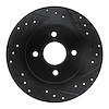 633-54051R Drilled/Slotted Brake Rotor [Black], 2002-2004 Ford/Lincoln/Mercury/Mazda, Position: Rear Right - image 1