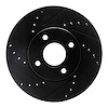 633-54053L Drilled/Slotted Brake Rotor [Black], 2005-2012 Ford/Lincoln/Mercury/Mazda, Position: Front Left - image 1