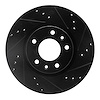 633-54059R Drilled/Slotted Brake Rotor [Black], 2006-2013 Ford/Lincoln/Mercury/Mazda, Position: Front Right - image 1
